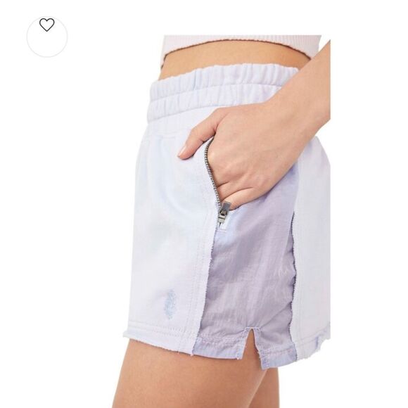 Free people movement women’s small halfway there shorts blue Terry smocked - Picture 3 of 8